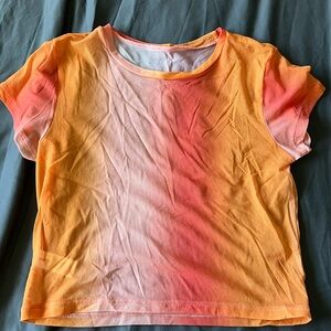 Aerie Orange and Pink Gradient Short Sleeve Tee